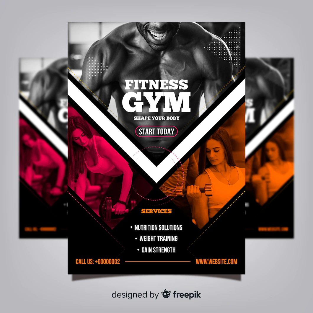 Gym Club Flyer Template With Photo 52683 12492