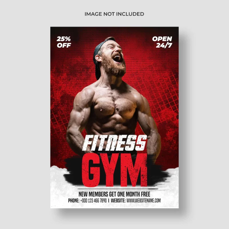 Gym fitness flyer and poster template Free Psd