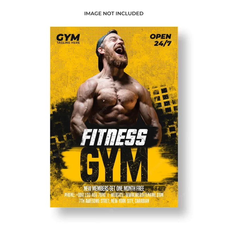 Gym fitness flyer and poster template Free Psd