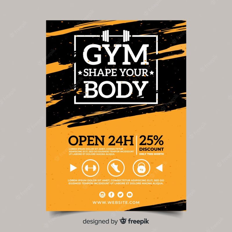 Gym flyer template Free Vector