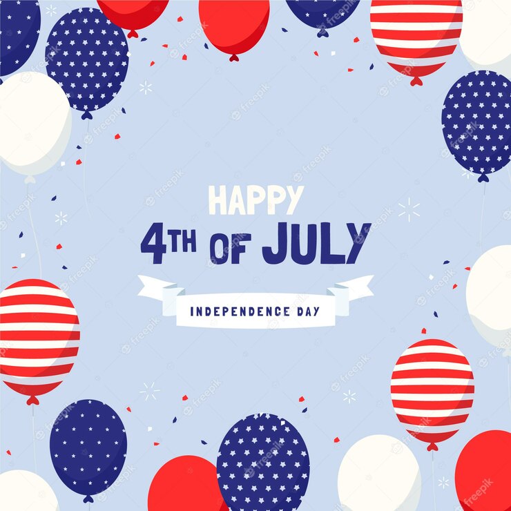 Hand Drawn 4th July Independence Day Balloons Background 23 2148981327