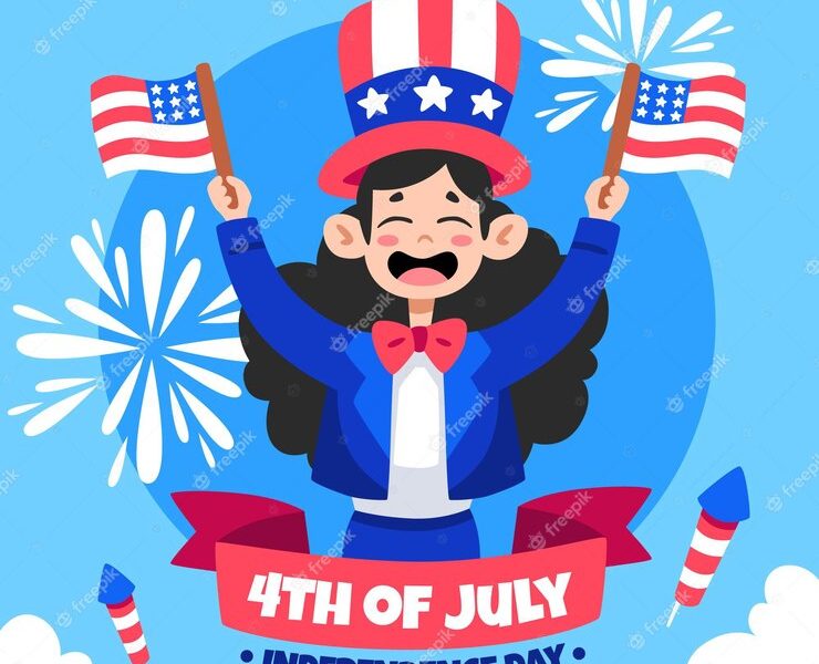 Hand drawn 4th of july – independence day illustration Free Vector