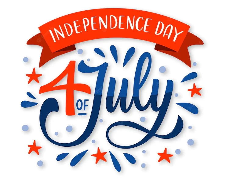 Hand drawn 4th of july – independence day lettering Free Vector