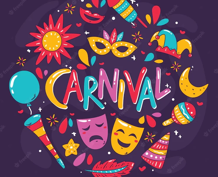 Hand drawn carnival background Free Vector