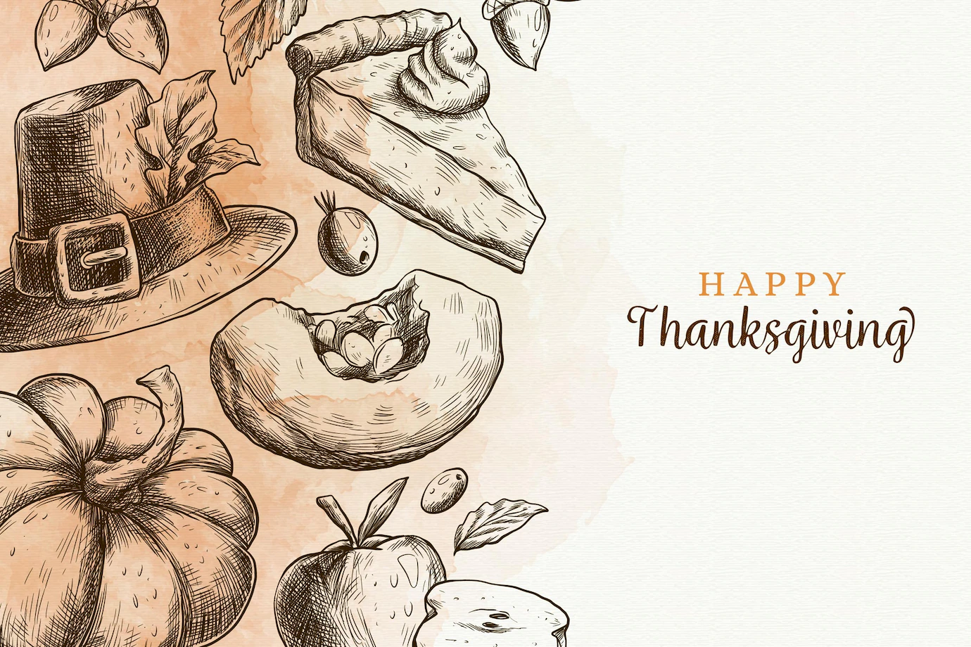 Hand Drawn Design Thanksgiving Background 52683 47422