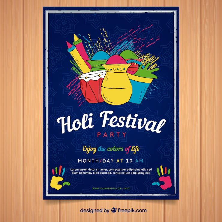 Hand Drawn Flyer Holi Festival 23 2147755656