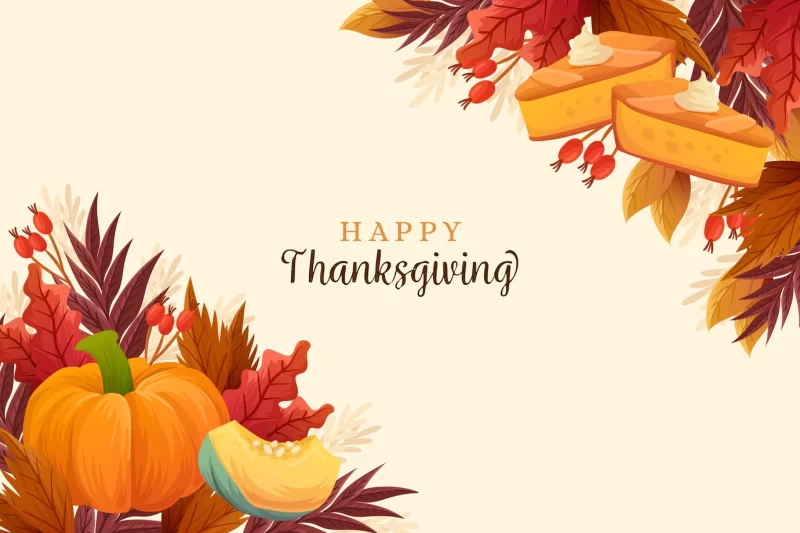 Hand drawn style thanksgiving background Free Vector