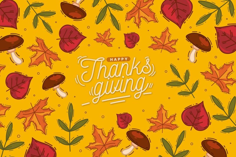 Hand drawn thanksgiving background Free Vector