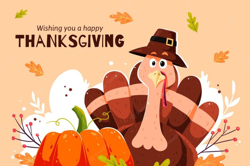 Hand drawn thanksgiving background Premium Vector