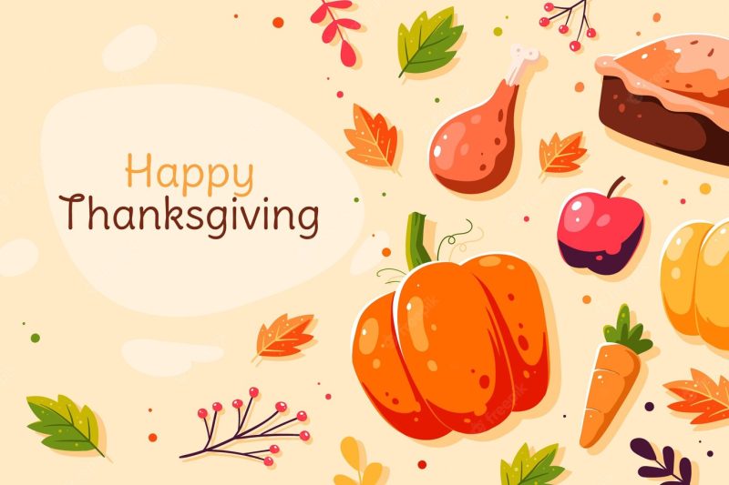 Hand drawn thanksgiving background Premium Vector