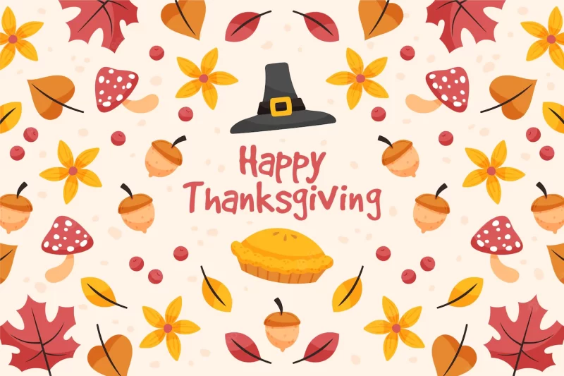 Hand drawn thanksgiving background Premium Vector