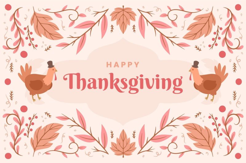 Hand drawn thanksgiving background Free Vector