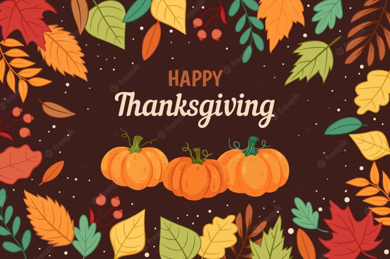 Hand drawn thanksgiving background Premium Vector