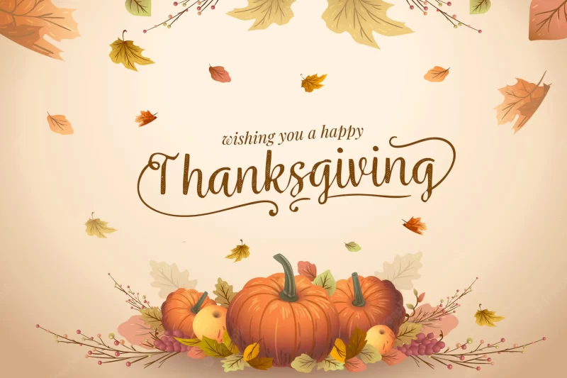 Hand drawn thanksgiving background Free Vector