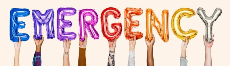 Hands showing balloons word Free Photo