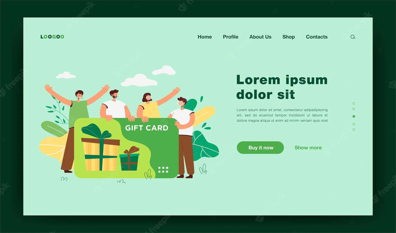 Happy Customers Getting Gift Card From Store Shop Consumers With Voucher Celebrating Sale Season Illustration Shopping Present Bonus Program Retail Concept Landing Page 74855 18182