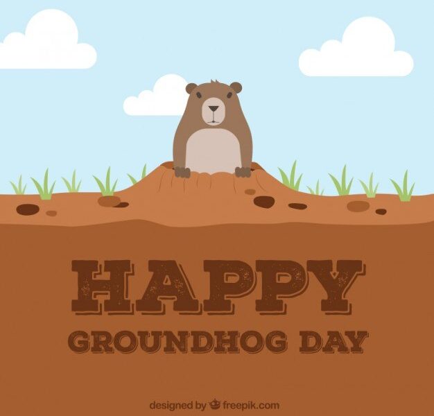 Happy groundhog day Free Vector