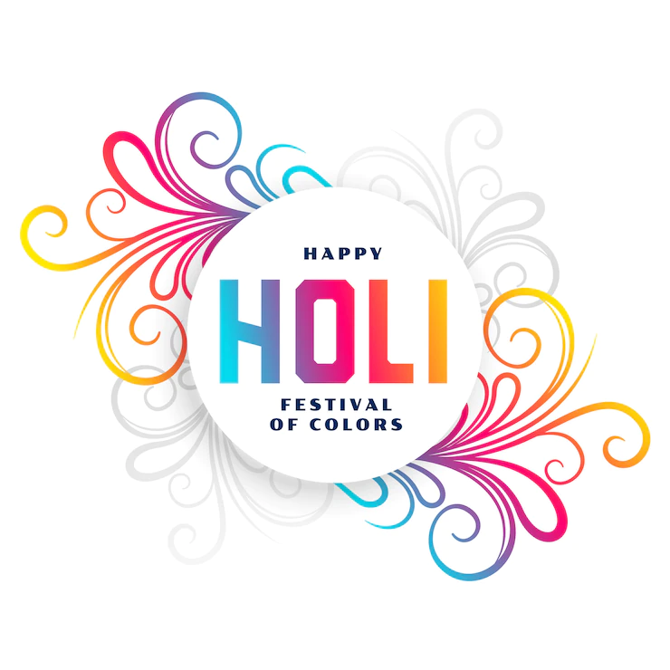 Happy Holi Festival Colorful Floral Card 1017 24013