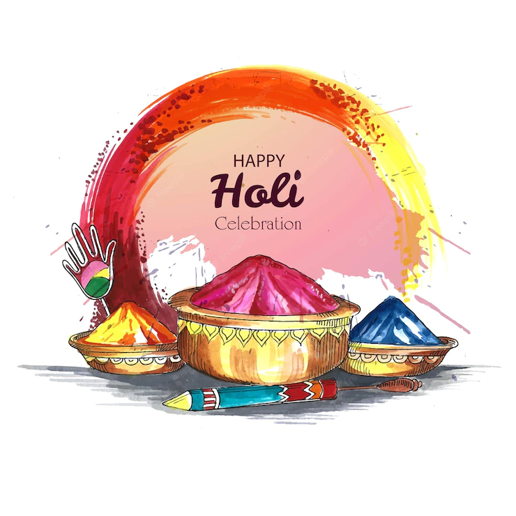 Happy Holi Festival Colorful Gulaal Celebration Greeting Card Design 1035 22252