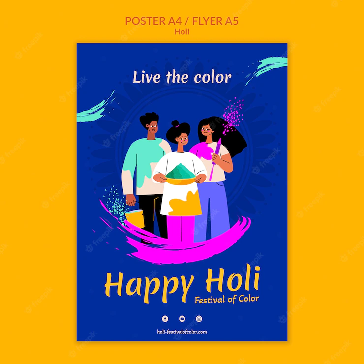 Happy Holi Festival Flyer Template 23 2149337626