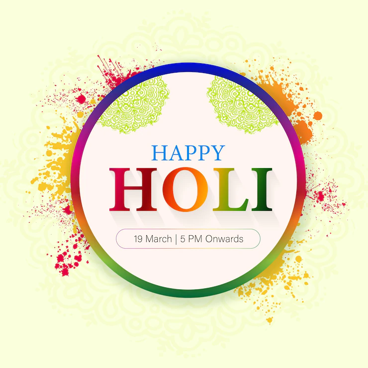 Happy Holi Greetings Light Beige Purple White Colourful Indian Hinduism Festival Social Media Background 1340 18104