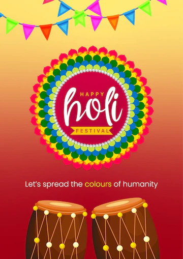 Happy Holi Greetings Maroon Brown Colourful Indian Hinduism Festival Social Media Background 1340 17842