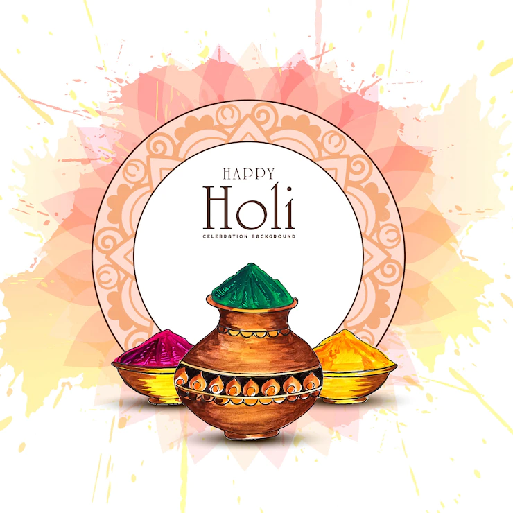 Happy Holi Indian Spring Festival Colors Greeting Card 1035 18483