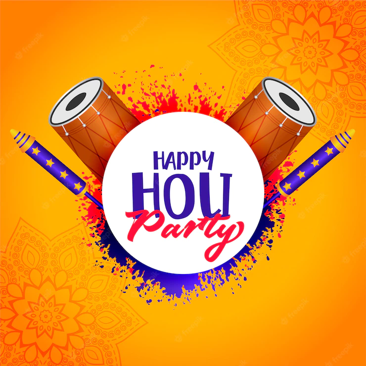 Happy Holi Party Background With Pichkari Dhol 1017 24137