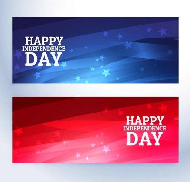 Happy independence day banners Free Vector