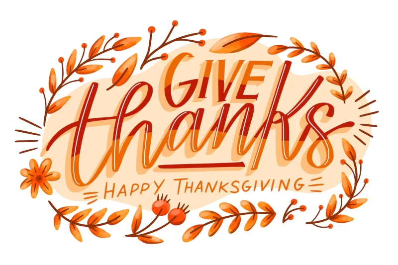 Happy thanksgiving day lettering style Free Vector