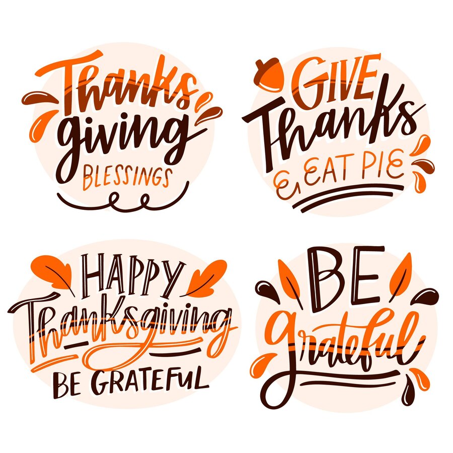 Happy Thanksgiving Lettering Badge Set 52683 47299