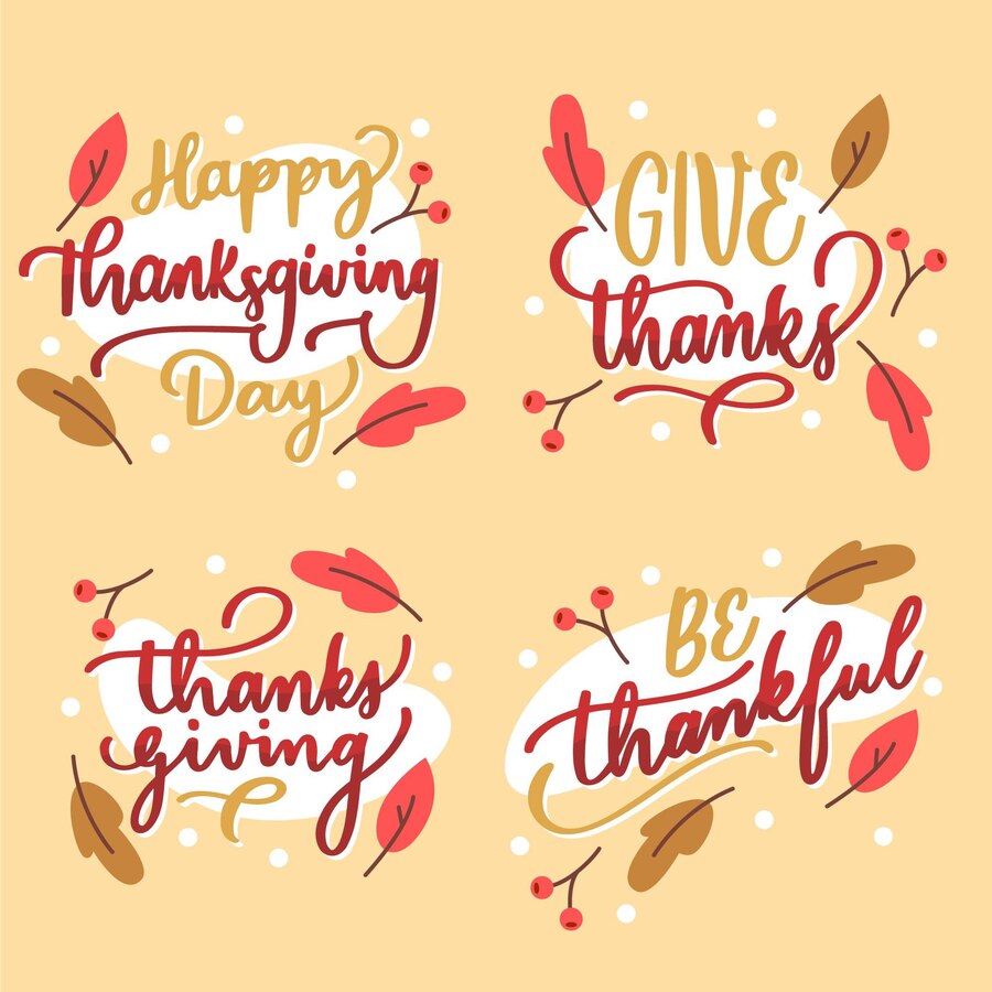 Happy Thanksgiving Lettering Badges Collection 23 2148698191