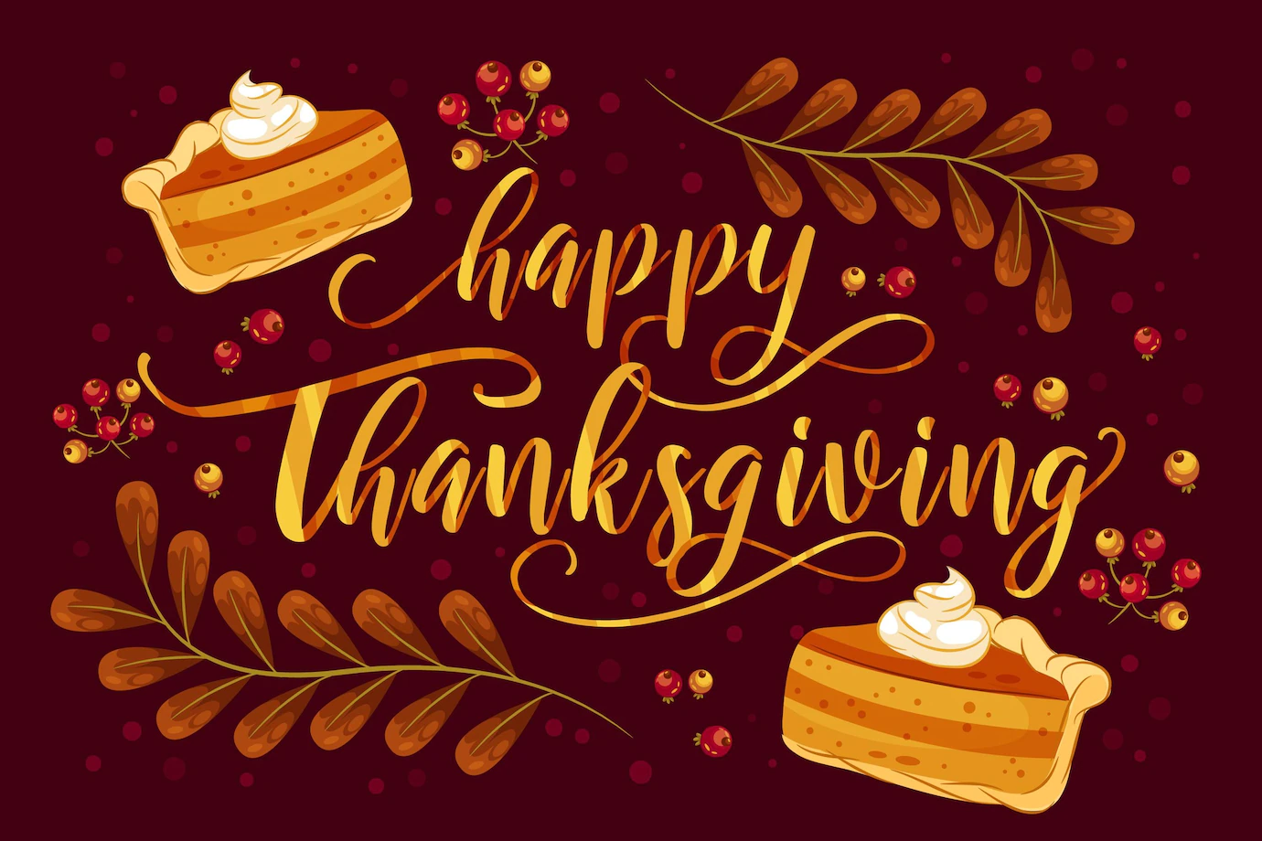 Happy Thanksgiving Lettering With Pie 52683 47095