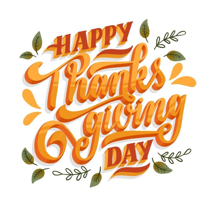 Happy thanksgiving lettering Premium Vector