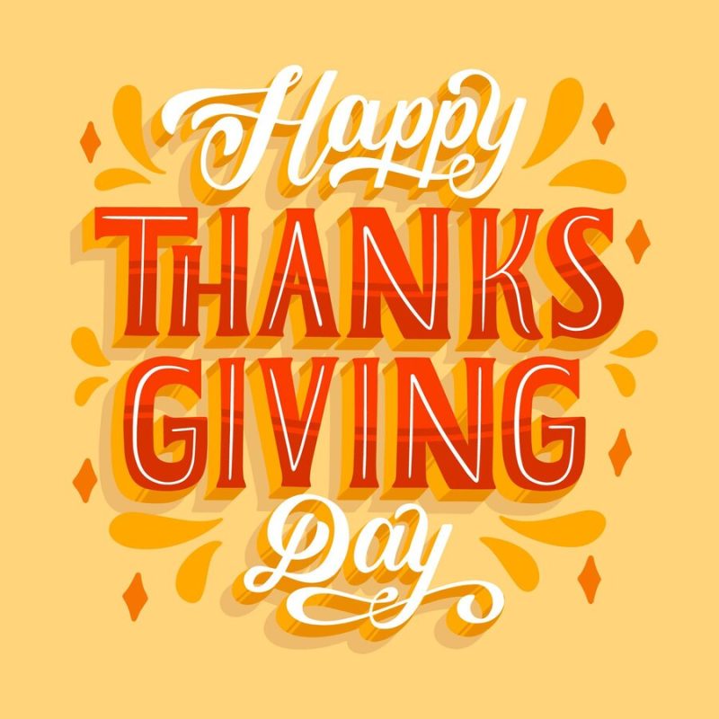 Happy thanksgiving lettering Free Vector