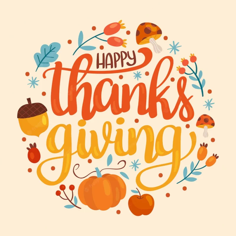 Happy thanksgiving lettering Premium Vector