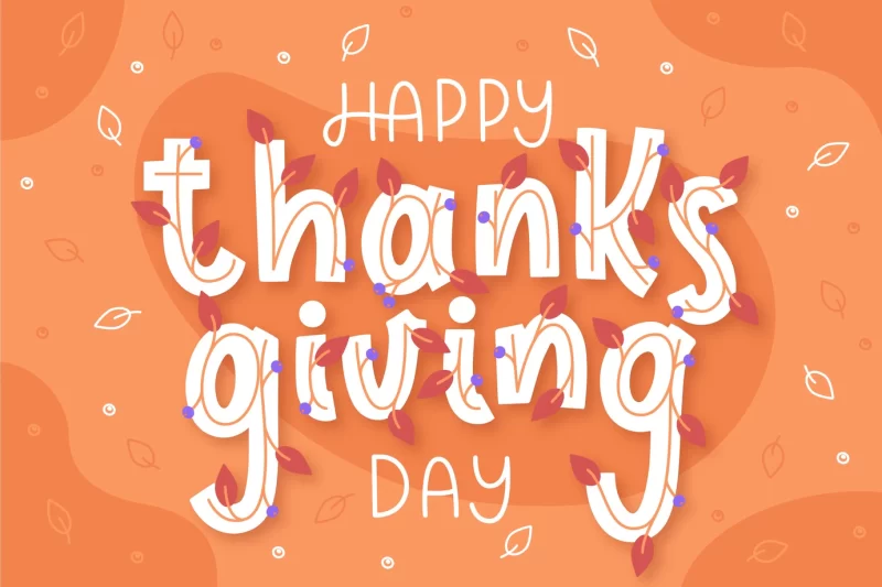 Happy thanksgiving lettering Free Vector