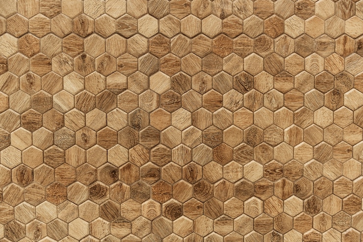 Hexagon Patterned Wood Textured Background 53876 63226