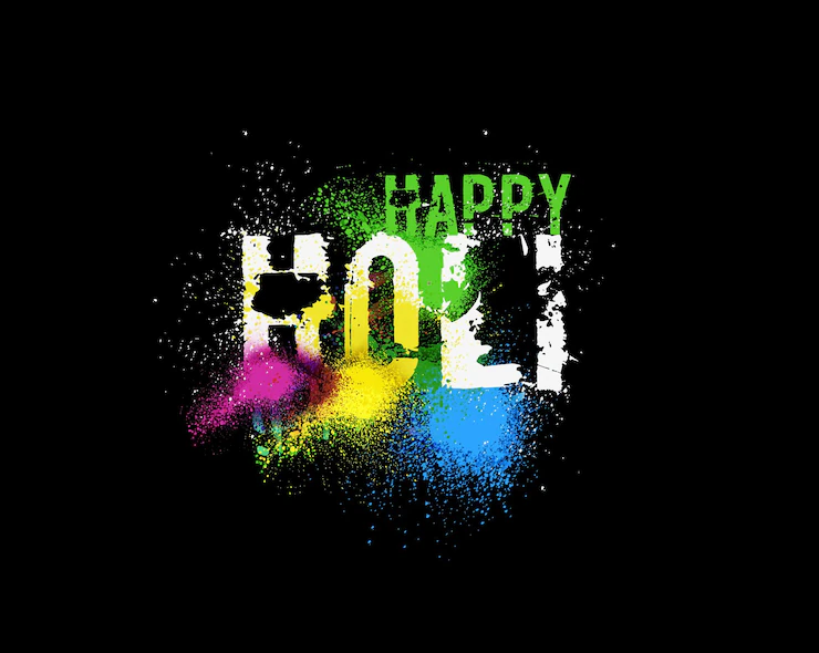 Holi Colorful Calligraphic Lettering Poster Colorful Hand Written Font With Paint Ink Splatters 460848 8913
