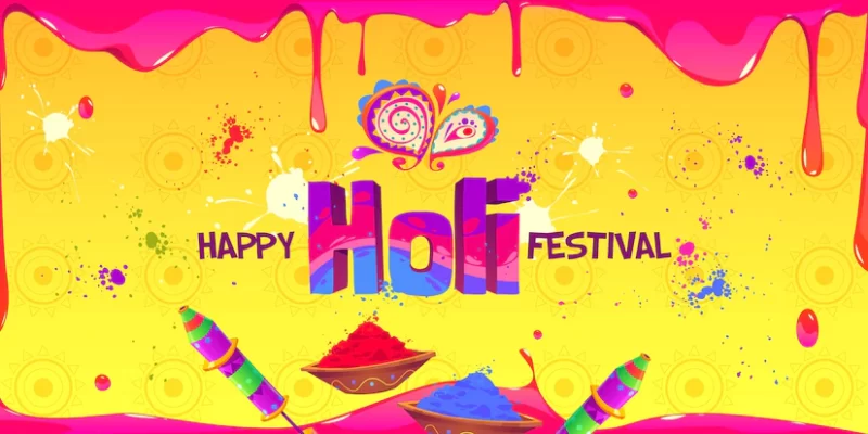 Holi festival background Free Vector