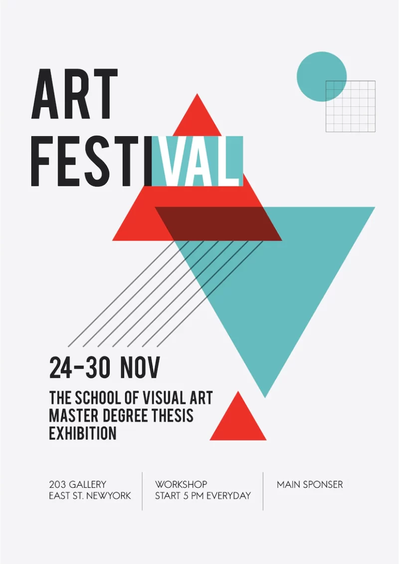 Illustration of art exhibition poster Free Vector