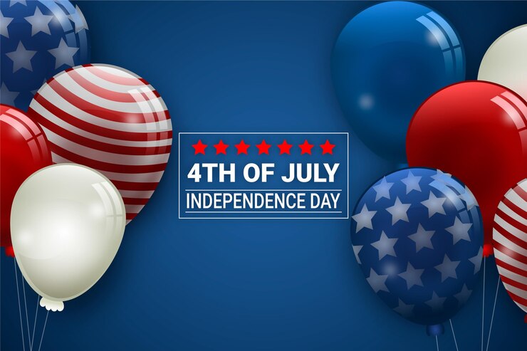 Independence day balloons background Free Vector