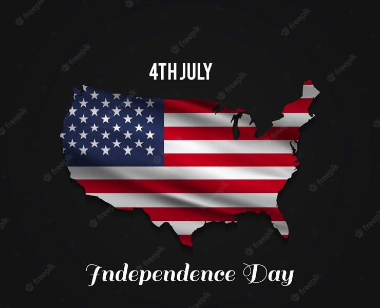 Independence day design with usa map Free Vector