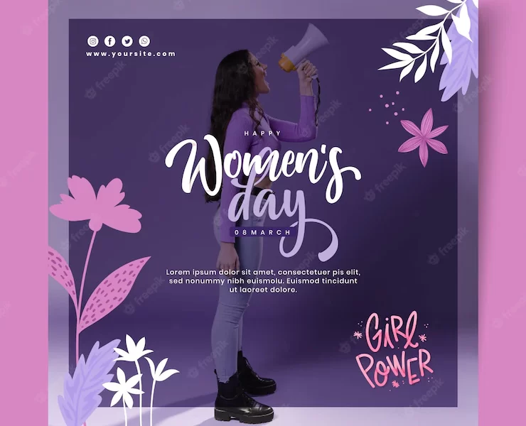 International women day flyer Free Vector