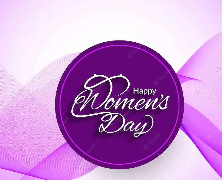 International women’s day, wavy purple background Free Vector