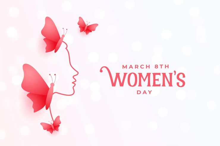 International Womens Day Design With Face Butterflies 1017 36582