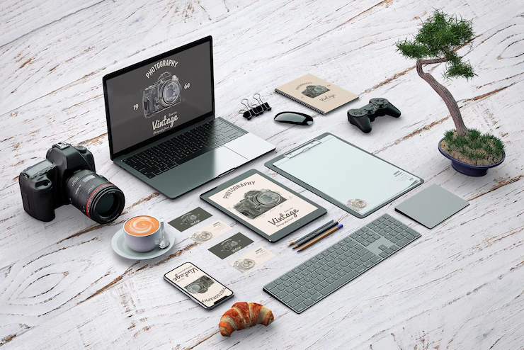 Isometric Stationery Mockup With Photography Concept 23 2147936409