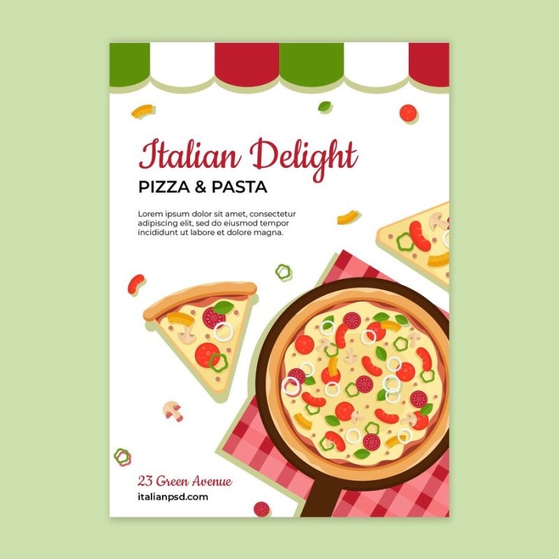 Italian food flyer template Free Vector