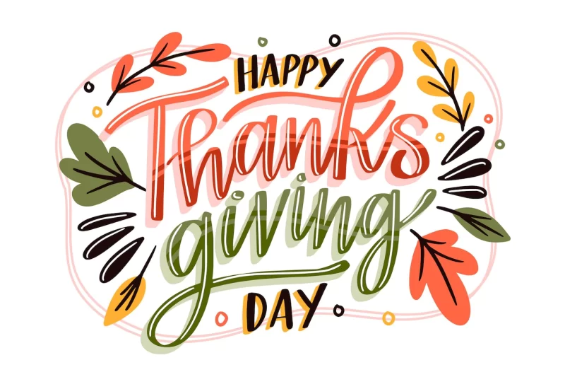 Lettering design happy thanksgiving Free Vector