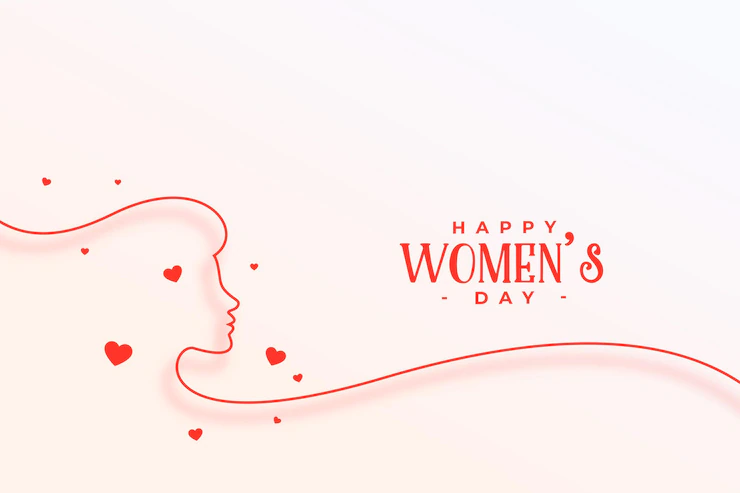 Line Style Womens Day Hearts Banner Design 1017 36637